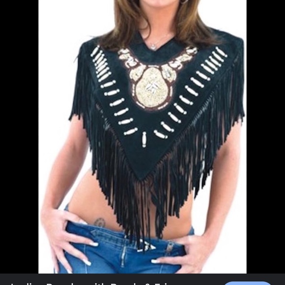 Vintage pioneer wear vest/shawl/top 3rd pic is example of how can be worn! - Picture 3 of 3